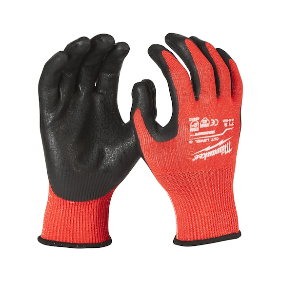 MILWAUKEE Schnittschutzhandschuhe Klasse C - 8/M - 12er Pack 4932501297 - F&uuml;nffingerhandschuhe