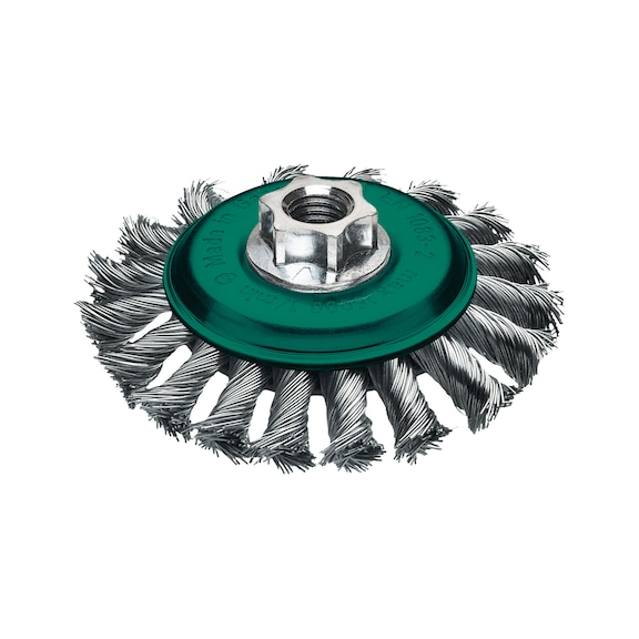 MILWAUKEE Stahlkegelb&uuml;rste 100x12 mm M14 0,5 mm Drahtst&auml;rke gezopft - 1 St&uuml;ck 4932501745 - Kegelb&uuml;rste