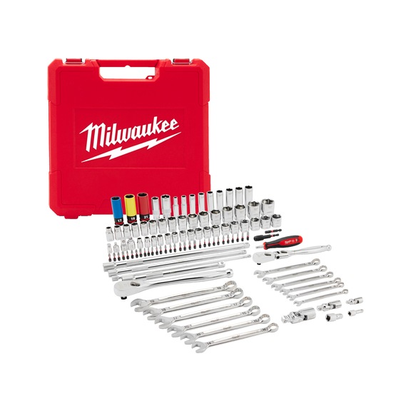 MILWAUKEE Ratschen- Steckschl&uuml;ssel- und Maulschl&uuml;ssel-Set 108-teilig im 4932501845 - Steckschl&uuml;ssel (Satz)