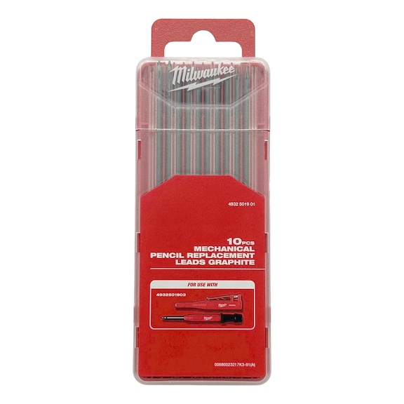 MILWAUKEE Minen f&uuml;r Tiefloch-Baumarker, graphit, 10 St. in Nachf&uuml;llbox 4932501901 - Permanentmarker