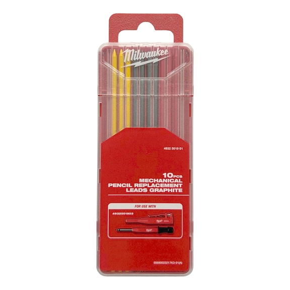 MILWAUKEE Minen f&uuml;r Tiefloch-Marker 4x graphit 3x rot 3x gelb in Nachf&uuml;llbox 4932501902 - Permanentmarker