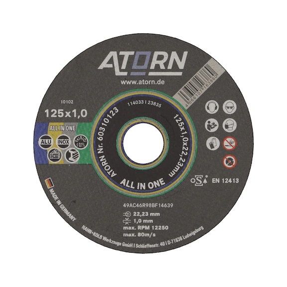 ATORN ALL IN ONE cutting disc 125x1.0 |PROMOTION - ALL-IN-ONE doorslijpschijf |AANBIEDING
