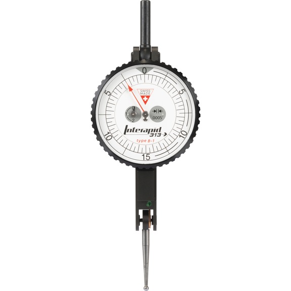 TESA TECHNOLOGY INTERAPID 313 B-1 dial test indicator, dial face 1.59 inches, measuring range 0.06 inches - Interapid 2026 dial test indicator