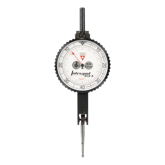 TESA TECHNOLOGY INTERAPID 313-1 dial test indicator, dial face 40.4 mm, measuring range 1.6 mm - Interapid 2026 dial test indicator