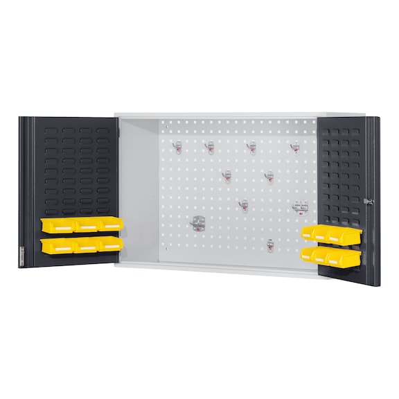 RASTERPLAN Armoire susp. 620x920x335 mm, portes av panneau perf. RAL 7035/7016 - Armoire suspendue