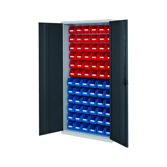 RASTERPLAN Sleufplaatkast model 52, geheel metalen deuren RAL 7035/7016 - Sleufplaatkast met massief plaatmetalen deuren