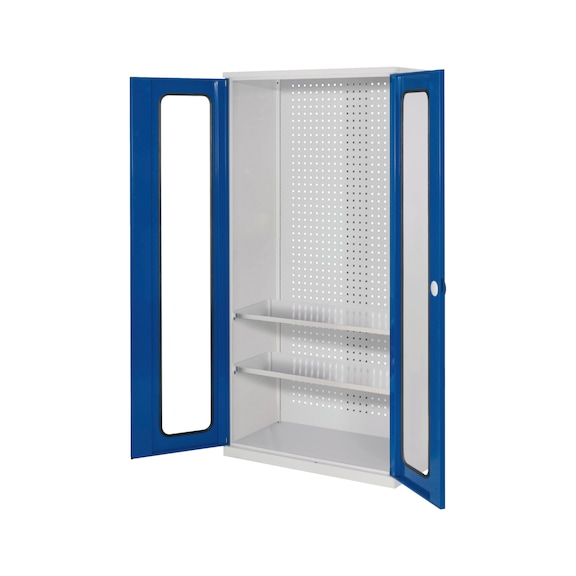 RASTERPLAN Werkzeugschrank 1950x1000x500 mm T&uuml;ren mit Sichtfenster - Werkzeugschrank mit Fachb&ouml;den