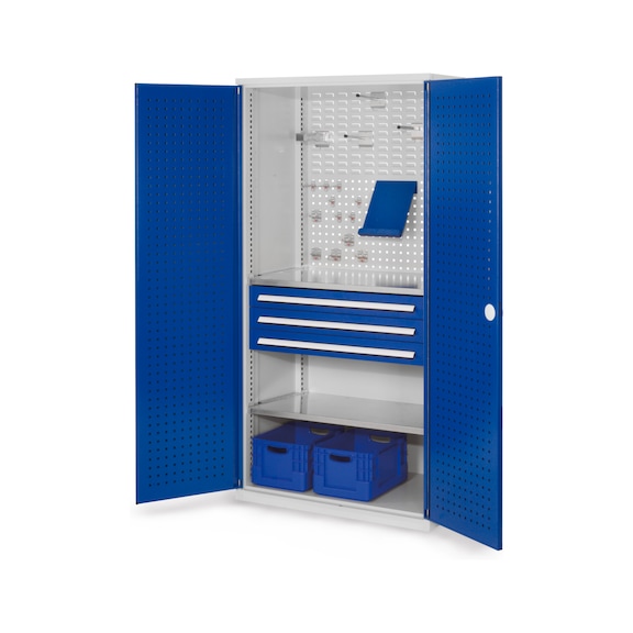 RASTERPLAN Hinged-door cabinet with shelf and drawers