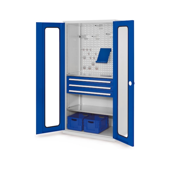 RASTERPLAN Hinged-door cabinet with shelf and drawers