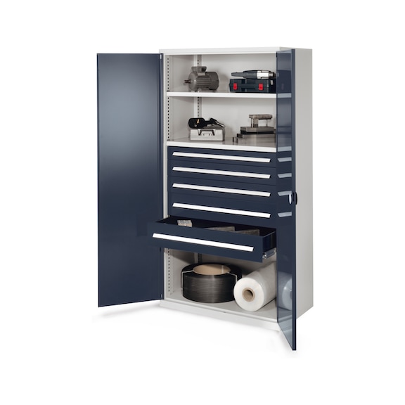 RASTERPLAN Schwerlastschrank Modell 44 mit Vollblecht&uuml;ren HxBxT 1950x1000x600 mm - Schwerlastschrank ohne Mitteltrennwand