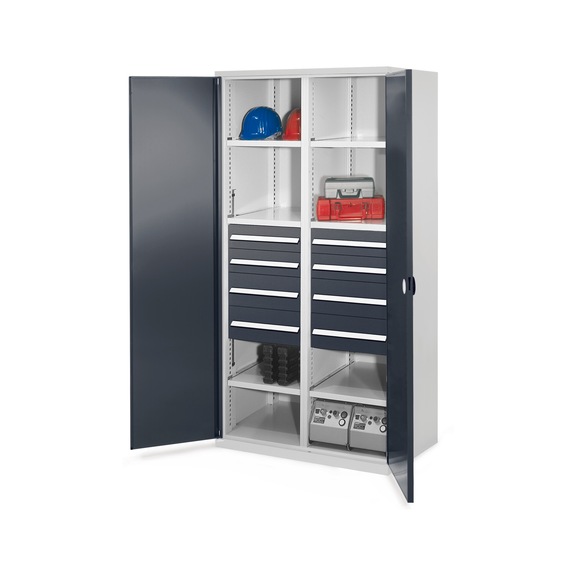 RASTERPLAN Armoire pr ch. lourdes, mod&egrave;le 54 av porte en t&ocirc;le pleine HxlxP 1950x1000x600 mm - Armoires pour charges lourdes avec s&eacute;parateur central