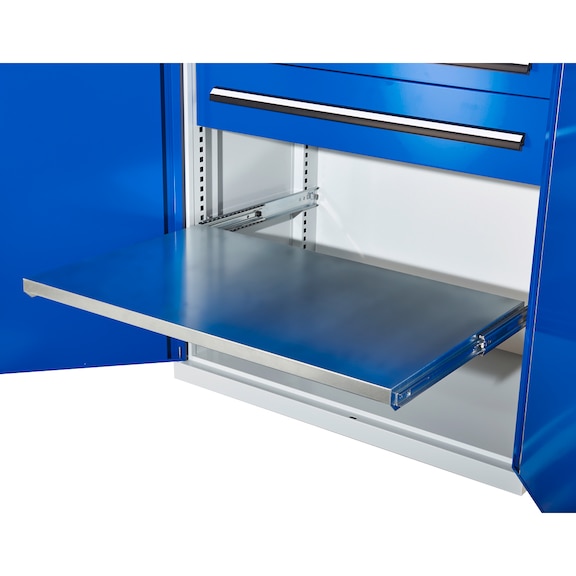HK Fachboden verzinkt ausziehbar, BxT 1000x600 mm Tragf&auml;higkeit 110 kg - Fachboden, ausziehbar, Breite 1000 mm