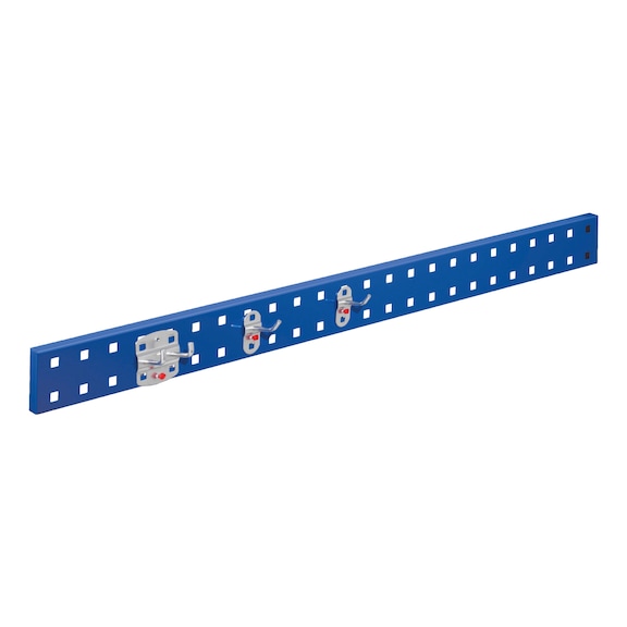 RASTERPLAN Panneau perfor&eacute; pour montage sur rail mural , 920 x 70&nbsp;mm, RAL&nbsp;5010 - Rail de paroi en t&ocirc;le perfor&eacute;e