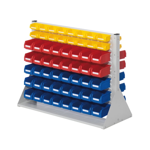 RASTERPLAN Wandstellingunit dubbelzijd. model 23 HxBxD 760x1000x430mm kl.RAL7035 lichtgrijs - Wandstellingunits, dubbelzijdig