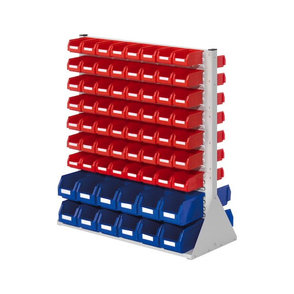 RASTERPLAN Moduł systemu stojaka dwustr., model 35 1100x1000x430mm kol. RAL7035 jasnoszary - Moduły systemu stojaka, dwustronne