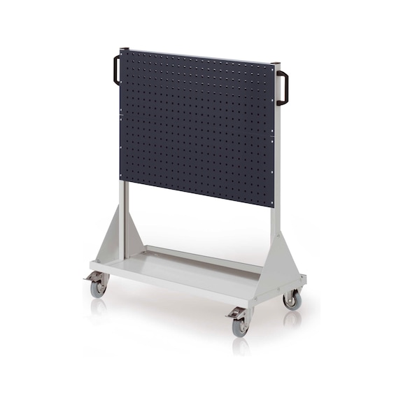 RASTERPLAN Servante d'atelier RasterMobil 1 230x1 000x500 mm 4 plaques perf. RAL 7035/7016 - Chariot pour petit mat&eacute;riel