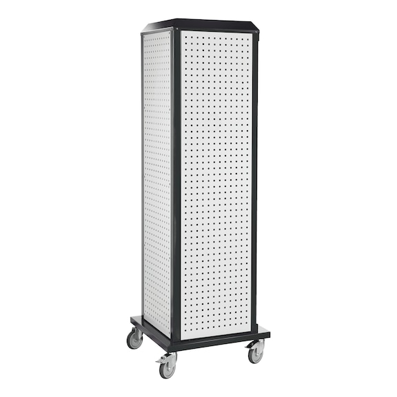 RASTERPLAN ToolTower m&oacute;vil, 2175x700x700&nbsp;mm con 4 pan. perf. RAL 7035/7016 - ToolTower, m&oacute;vil