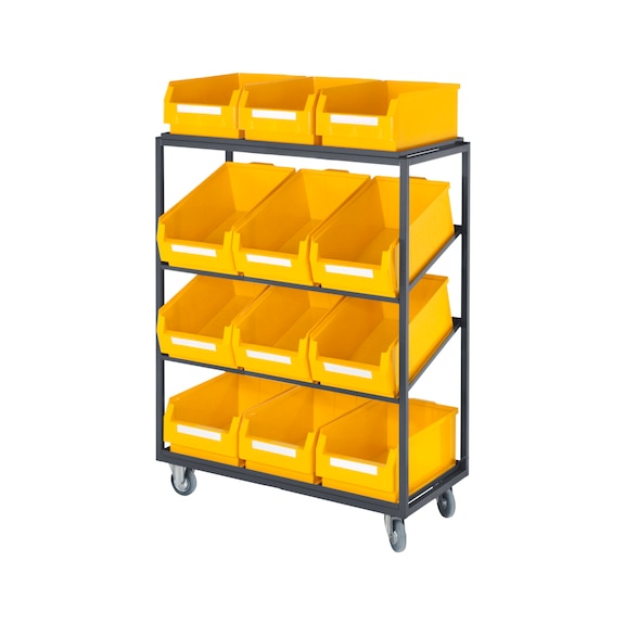 RASTERPLAN Carro con ruedas de servicio/recogida, modelo 25, AltxAnxF 1315x1015x485&nbsp;mm - Carros con ruedas y de recogida