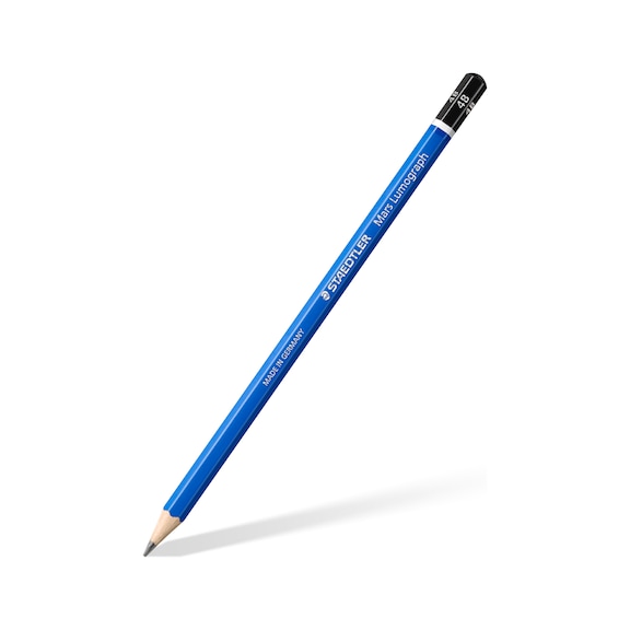 STAEDTLER Bleistift Mars Lumograph, H&auml;rte: 4B, gespitzt, blau. Box mit 12 St&uuml;ck - Bleistift (B&uuml;ro)