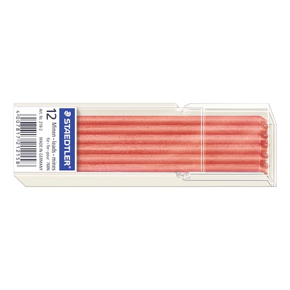 STAEDTLER Mine Lumocolor omnichrom, non-permanent, 3mm, B, rot, Box mit 12 St&uuml;ck - Feinmine, Filmmine