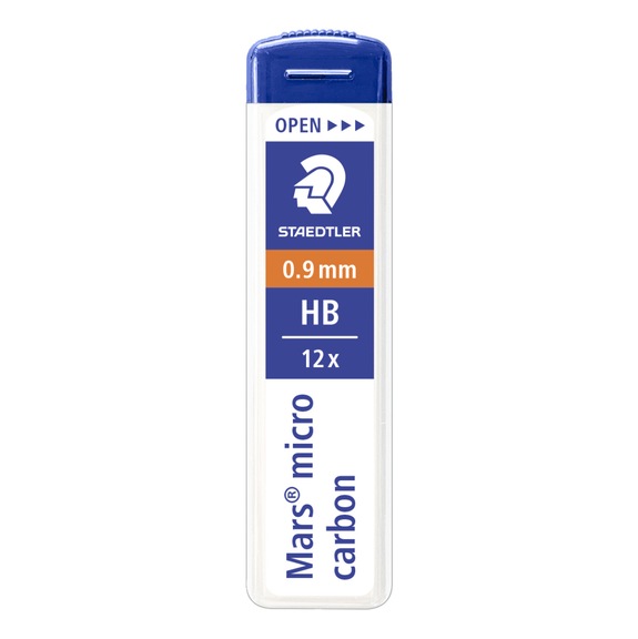 STAEDTLER Feinmine Mars micro carbon 250, 0,9 mm, H&auml;rte: HB, schwarz, Dose mit 12 Minen - Feinmine, Filmmine