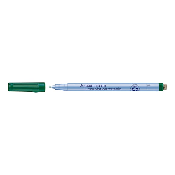 STAEDTLER Folienstift Lumocolor correctable, F, gr&uuml;n, nachf&uuml;llbar, Box mit 10 St&uuml;ck - Feinschreiber