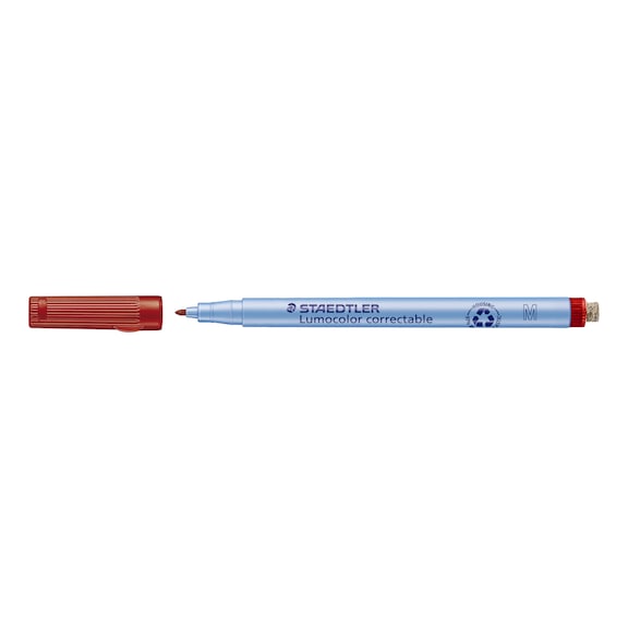 STAEDTLER Lumocolor correctable transparency pen, M, red, refillable, box of 10 - Fine-tip pen