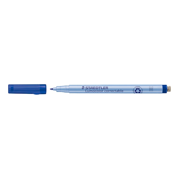 STAEDTLER Folienstift Lumocolor correctable, Spitze M, nachf&uuml;llbar, blau. Box mit 10 St&uuml;ck - Feinschreiber