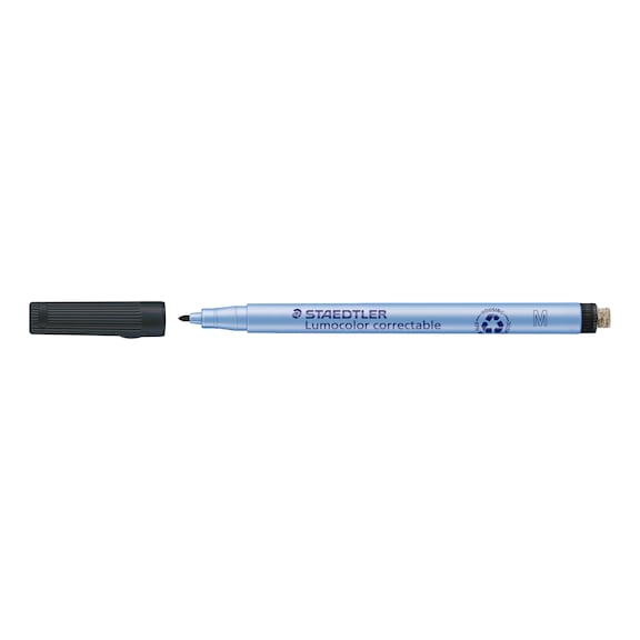 STAEDTLER Lumocolor correctable transparency pen, refillable, black, box of 10 - Fine-tip pen