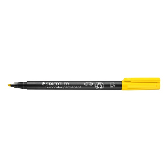 STAEDTLER Lumocolor B permanent universal pen, 1.0 or 2.5 mm, yellow, box of 10 - Fine-tip pen