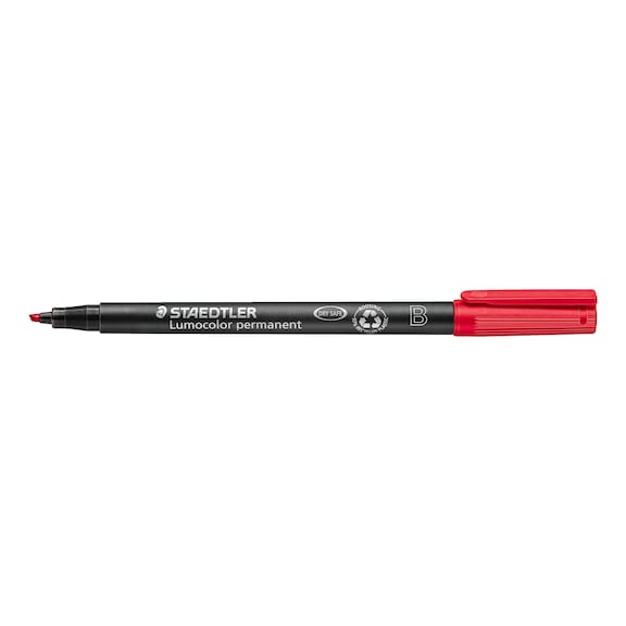 STAEDTLER Universalstift Lumocolor B permanent, 1.0 oder 2.5mm, rot, Box mit 10 St&uuml;ck - Feinschreiber
