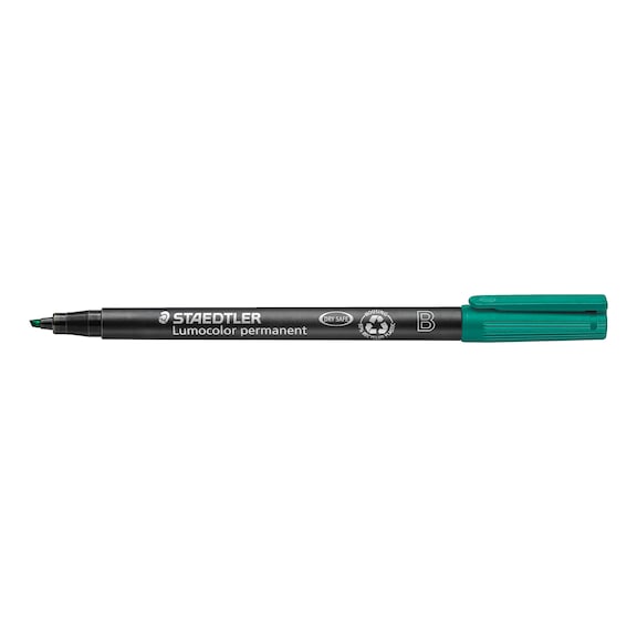STAEDTLER Universalstift Lumocolor B permanent, 1.0 oder 2.5mm, gr&uuml;n, Box mit 10 St&uuml;ck - Feinschreiber