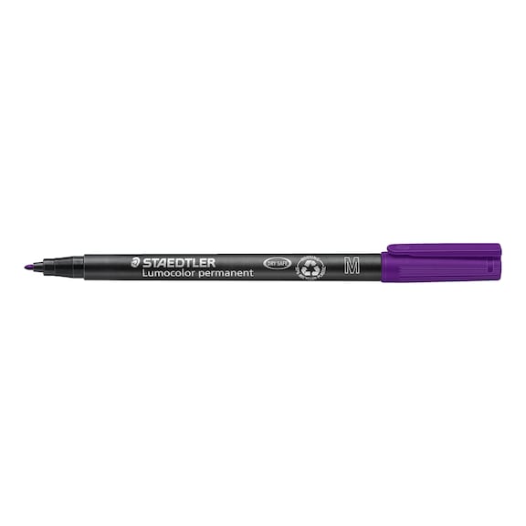 STAEDTLER Lumocolor M Permanent Universal Pen, 1 mm, purple, 10 pieces - Fine-tip pen