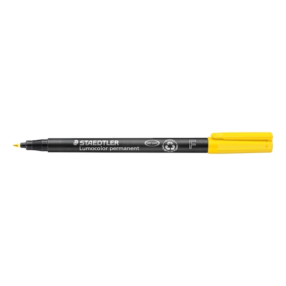 STAEDTLER Universalstift Lumocolor F permanent, 0.6mm, gelb, 10 St&uuml;ck - Feinschreiber