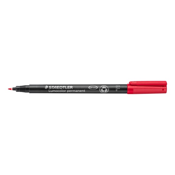STAEDTLER Universalstift Lumocolor F permanent, 0.6mm, rot, 10 St&uuml;ck - Feinschreiber
