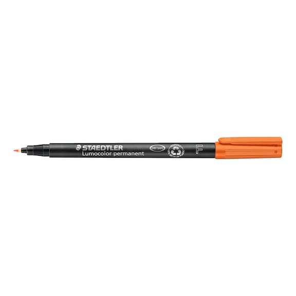 STAEDTLER Lumocolor F Permanent Universal Pen, 0.6mm, orange, 10 pieces - Fine-tip pen