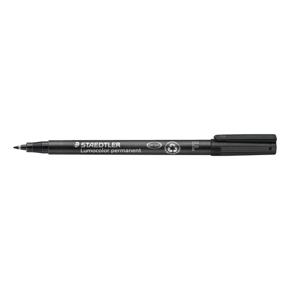 STAEDTLER Lumocolor F permanent universal pen, 0.6 mm, black, 10 pieces - Fine-tip pen