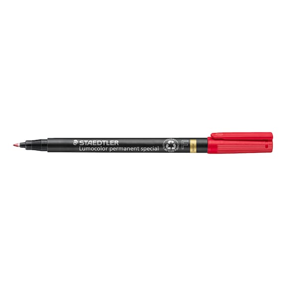 STAEDTLER Lumocolor F permanent Specialstift, ca. 0.6mm, rot, Box mit 10 St&uuml;ck - Feinschreiber
