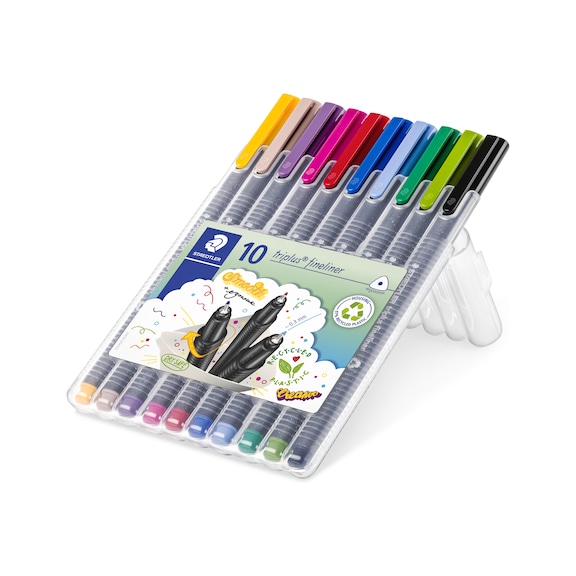 STAEDTLER Fineliner triplus, ca. 0.3mm, Box mit 10 Farben - Feinschreiber