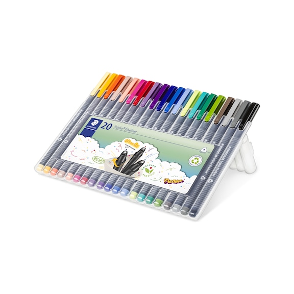 STAEDTLER Fineliner triplus, ca. 0.3mm, Box mit 20 Farben - Feinschreiber