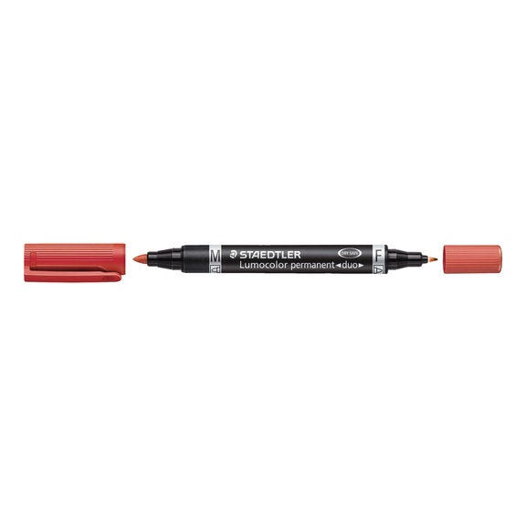 STAEDTLER Permanentmarker Lumocolor duo, nachf&uuml;llbar,rot, Box mit 10 St&uuml;ck - Permanentmarker