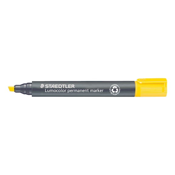 STAEDTLER Permanentmarker Lumocolor, nachf&uuml;llbar, gelb. Box mit 10 St&uuml;ck - Permanentmarker