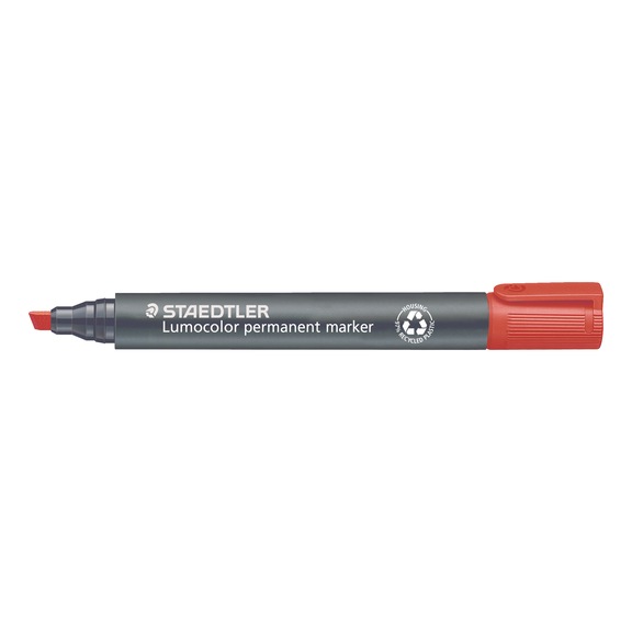 STAEDTLER Permanentmarker Lumocolor, nachf&uuml;llbar, rot. Box mit 10 St&uuml;ck - Permanentmarker
