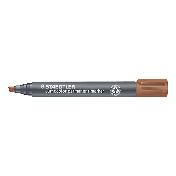 STAEDTLER Permanentmarker Lumocolor, nachf&uuml;llbar, braun. Box mit 10 St&uuml;ck - Permanentmarker