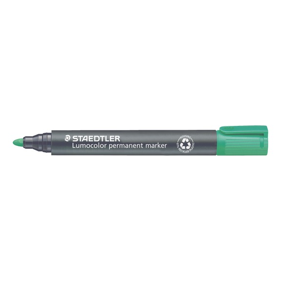 STAEDTLER Permanentmarker Lumocolor, nachf&uuml;llbar, gr&uuml;n. Box mit 10 St&uuml;ck - Permanentmarker