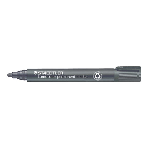 STAEDTLER Permanentmarker Lumocolor, nachf&uuml;llbar, Strichst&auml;rke ca. 2mm, schwarz, 10 St&uuml;ck - Permanentmarker