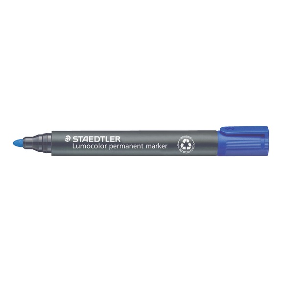 STAEDTLER Permanentmarker Lumocolor, nachf&uuml;llbar, Strichst&auml;rke ca. 2mm, blau, 10 St&uuml;ck - Permanentmarker