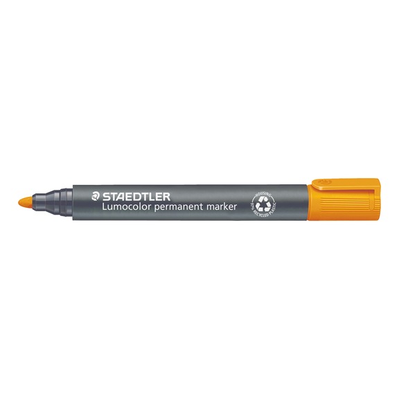 STAEDTLER Permanentmarker Lumocolor, nachf&uuml;llbar, Strichst&auml;rke ca. 2mm, orange, 10 St&uuml;ck - Permanentmarker