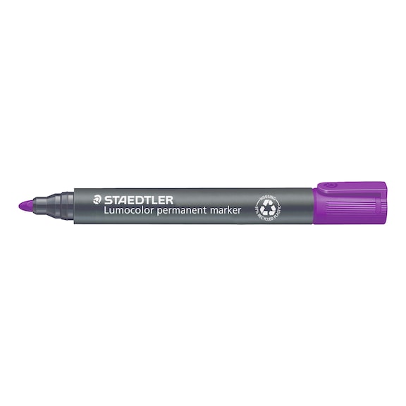 STAEDTLER Permanentmarker Lumocolor, nachf&uuml;llbar, Strichst&auml;rke ca. 2mm, violett, 10 St&uuml;ck - Permanentmarker
