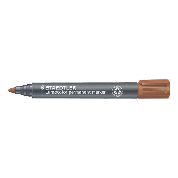 STAEDTLER Permanentmarker Lumocolor, nachf&uuml;llbar, Strichst&auml;rke ca. 2mm, braun, 10 St&uuml;ck - Permanentmarker